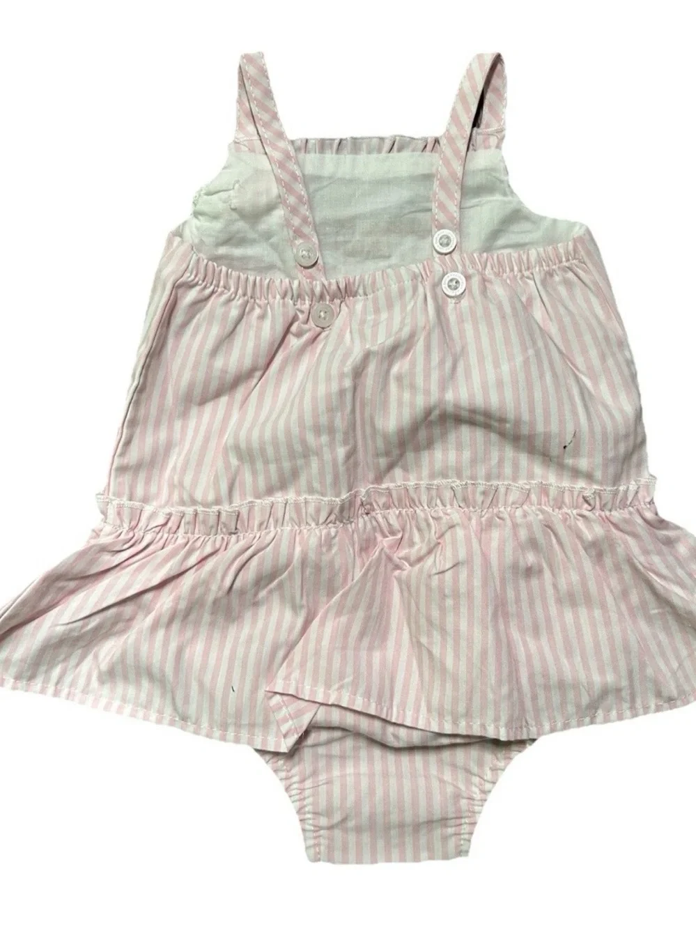 NWT Baby Calvin Klein White Pink Striped Tank Top One Piece Size 6-9 Months